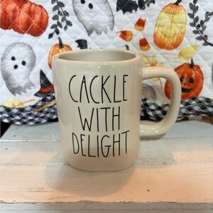 Rae Dunn White Mug - Cackle With Delight